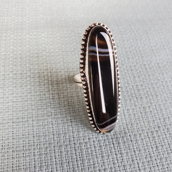 New Botswana Agate Silver Ring. - Picture 7 of 12